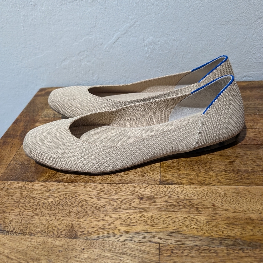 Rothy's The Flat Ecru Textile Ballet Flat Comfort Shoes Women’s US Sz 9‎ - Picture 2 of 7